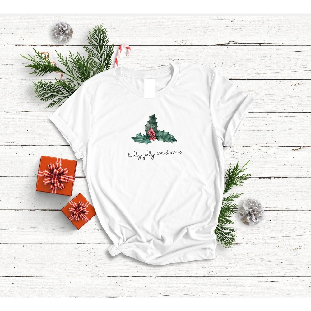 Holly Jolly Christmas Berry Botanical Shirt